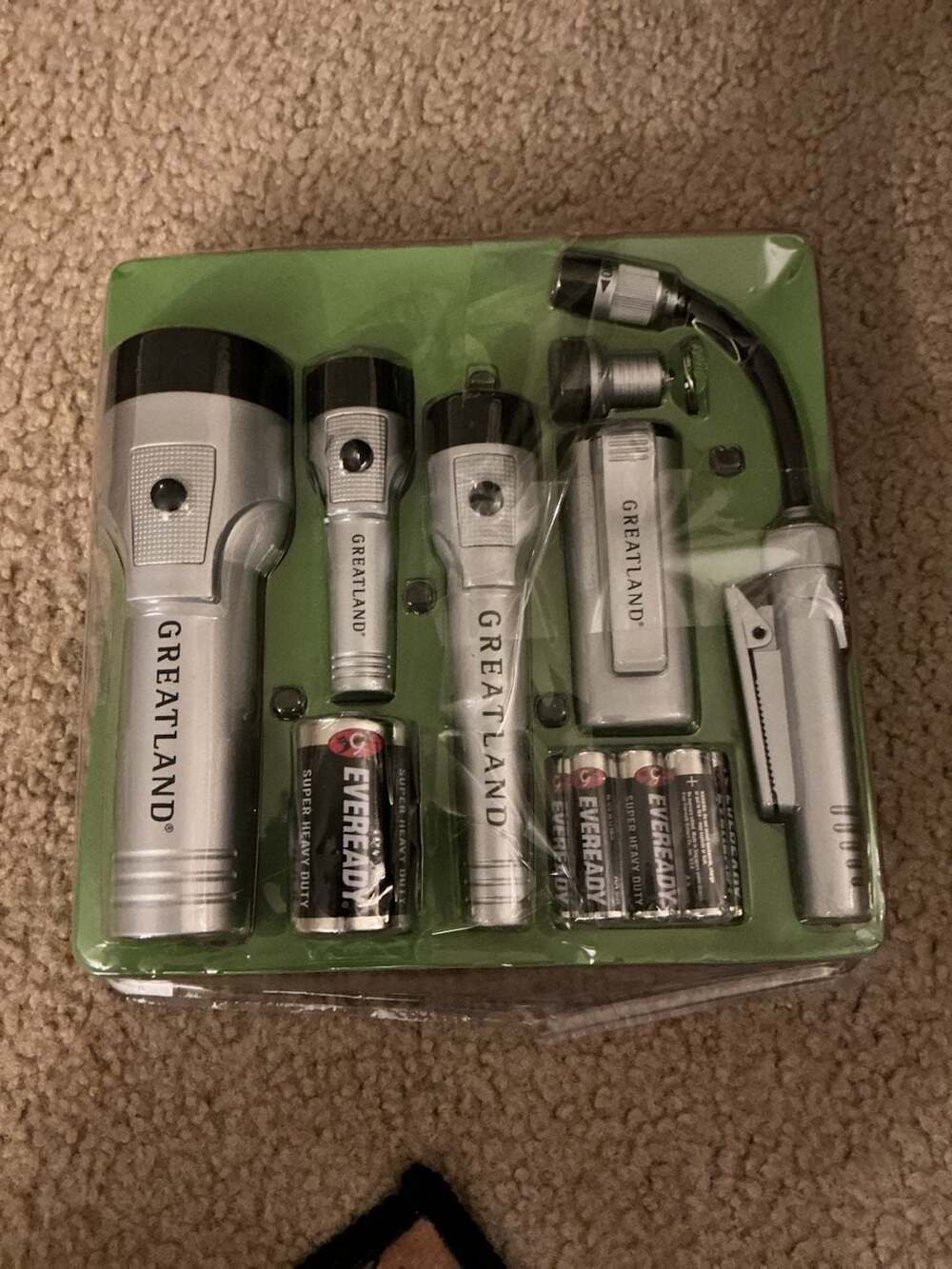 Greatland Flashlight and Emergency Light Set with Batteries